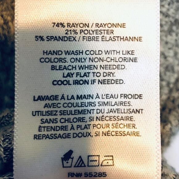 Express Shirt Ribbed Stretch Top Women’s XS Dolman Sleeve Gray Oversized - Picture 4 of 5